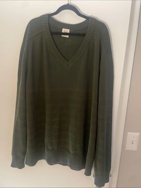 Women’s V-Neck Sweater - Olive Green